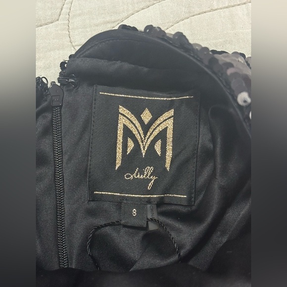 NWT Milly Sabine 3D Sequin Rosette Column Gown Size 8 - Picture 9 of 12